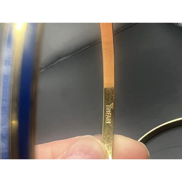 VINTAGE TRIFARI ENAMELED BANGLE BRACELET LOT OF‎ 3 - Picture 3 of 3